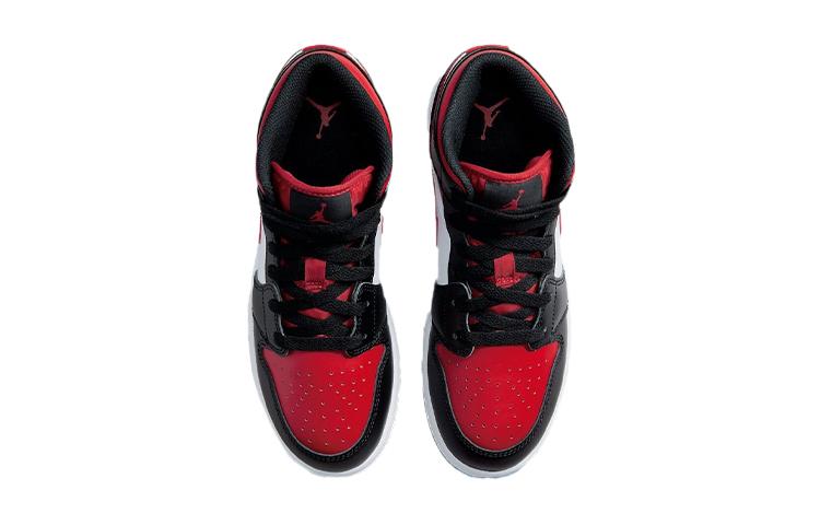 Jordan Air Jordan 1 Mid Black Fire Red GS 554725-079