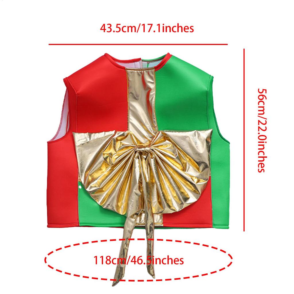 Christmas Costumes for Kids Children Cosplay Sleeveless Top Holiday Dress Up Clothes for Boys Girls Themed Parties Holiday