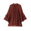 Spring 2025 Women's Elegant Slim Tie-Waist Ruffle Dress