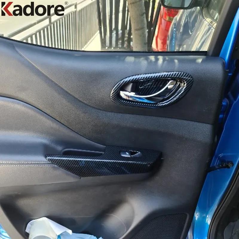 For Nissan Navara NP300 ST 2014-2018  Carbon Fiber Car Interior Door Window Lift Switch Button Panel Cover Trim Accessories