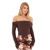 I Saw It First Womens/Ladies Draped Bardot Long-Sleeved Top