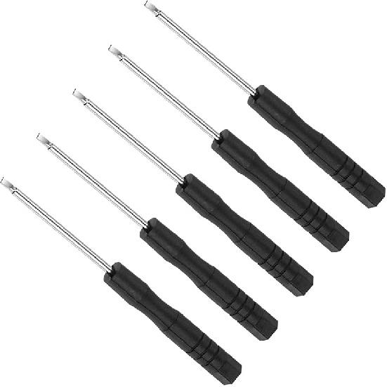 Tiny Slotted Screwdriver, 2mm Size 80mm Length, S2 Steel Flat Screw Driver with Non-Slip Handle - (Applications: for Eyeglasses Watches Electronics