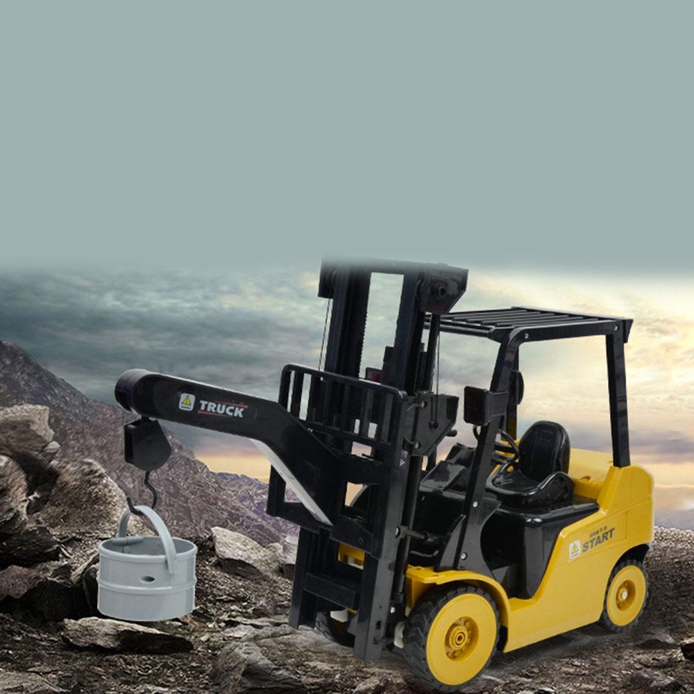 13 41 14Cm Remote Control Vehicles RC Forklift Rechargeable Vehicle Engineering Radio Control Vehicle Construction Mechanical Simulation High Lifts Crane
