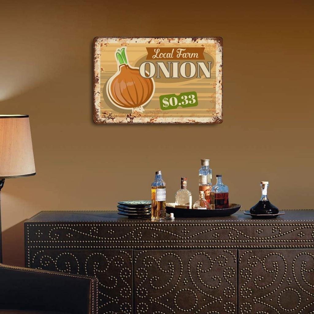 1 Pack Retro Metal Wall Art Décor, Distressed Plate Design, Ideal for Bar Café Restaurant or Home Living Room Kitchen Indoor Decoration