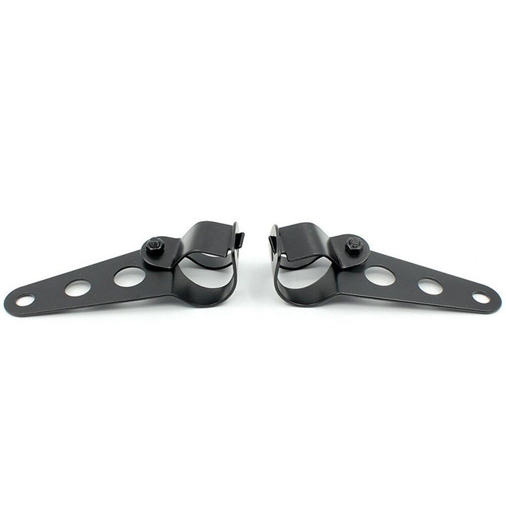2 Pcs Motorcycle Headlight Bases Black Front Light Mounting Adjustable Bracket Clamp for 35?43mm