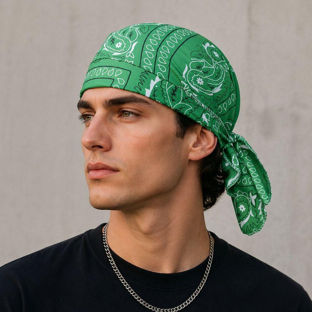 Cashew Print Cycling Headscarf Breathable Men's Pirate Hat Paisley Printed Headscarf For Men Women