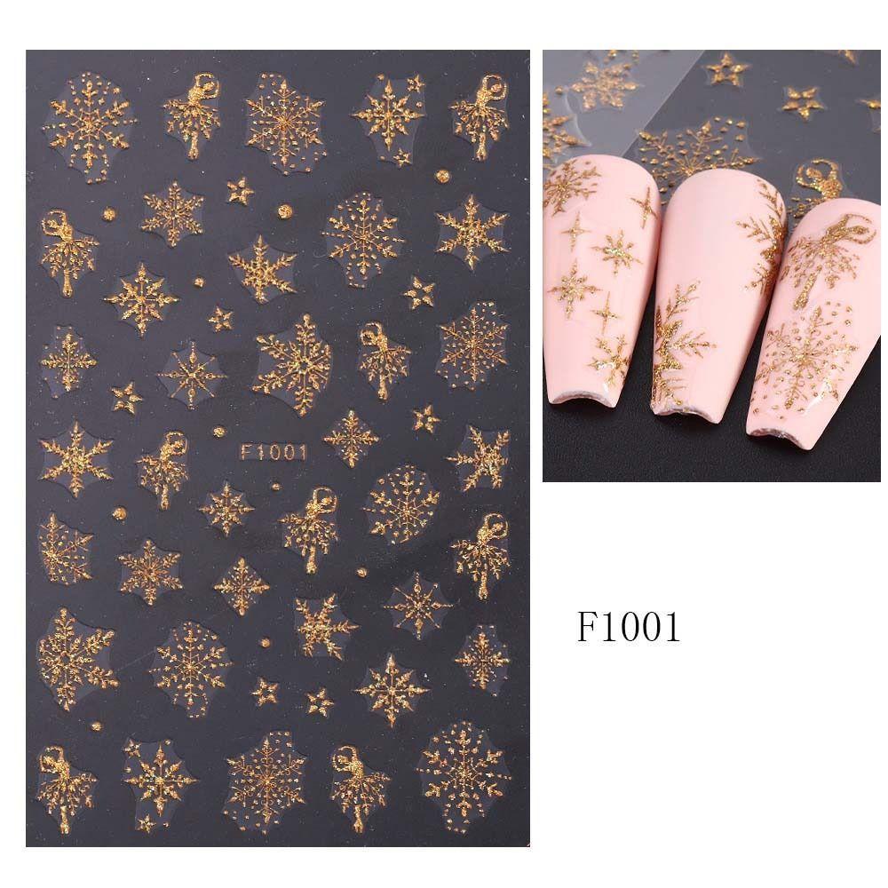 DIY Nail Charms Christmas Bronzing Nail Decals Christmas Snowflake Nail Decorations  Girls