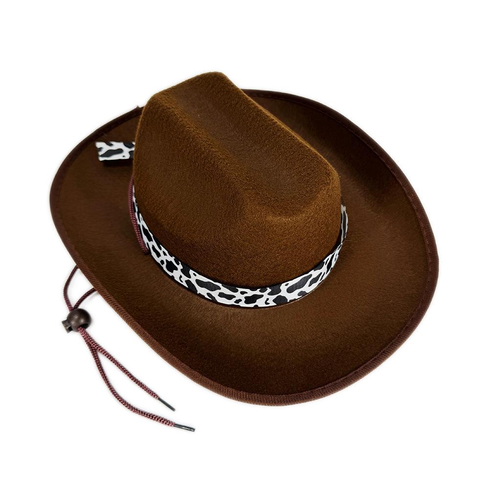 Western Party Cowboy Hat Comfortable Cow Print Jazz Hat Cowgirl Hat Lightweight For Halloween Festival Carnival