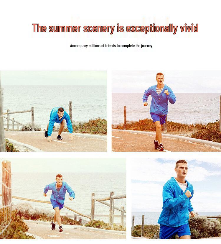 Men's Lightweight Summer Sun Protection Jacket with Stand-up Collar - Breathable, Thin Skin Coat for Outdoor Sports