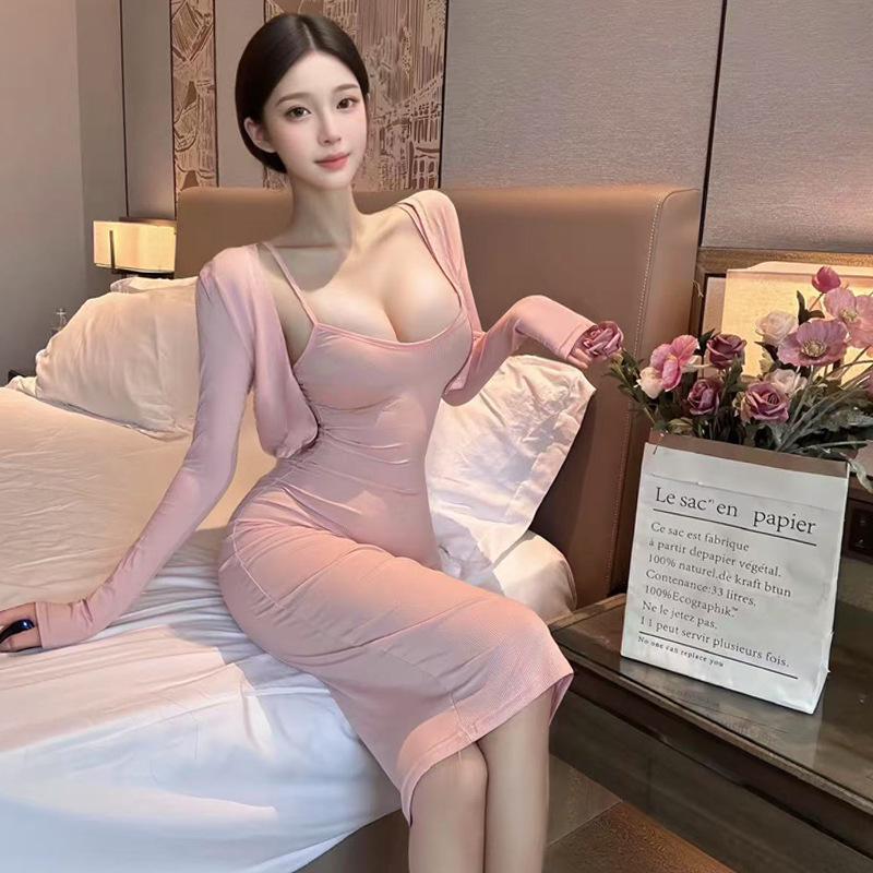 Sensual Hip-Hugging Dress Set - Erotic, Easy-Wear Lingerie for Small Busts