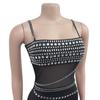 C6989 European & American Fashion Women's Rhinestone Mesh Long Dress
