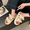 Shoes House Slippers Platform Slides Fashion String Bead Slipers Women Butterfly-Knot Flat Luxury Summer Soft 2025  String Bead