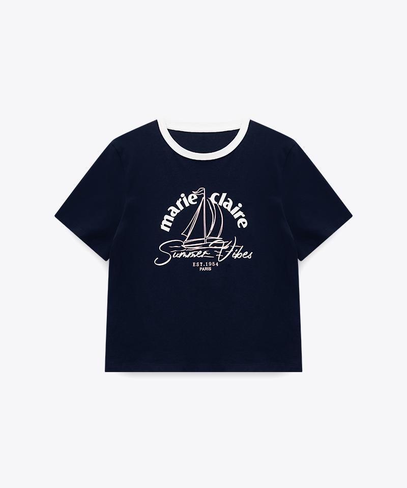 MARIE CLAIRE Marie Yacht Print T-Shirt (Mafbts27Mny)