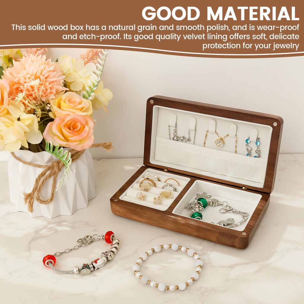 Wooden Jewellery Box Necklace Ring Bracelets Earrings Storage Cases Present Trinket Unique Birthday Anniversary Gift