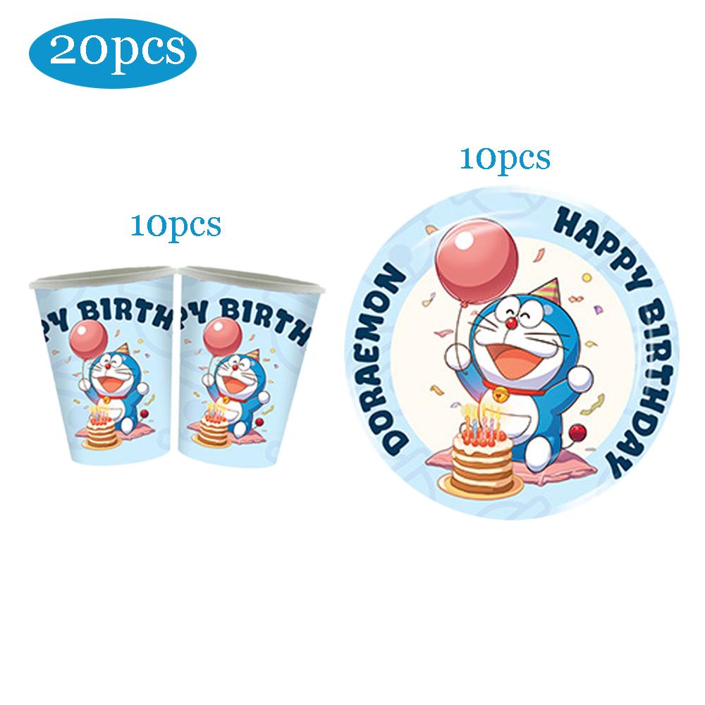 Cartoon Doraemoned Birthday Party Decor GameCartoon Dor Disposable Tableware Cake Topper Kids Boy Party Supplies Baby Shower Toy