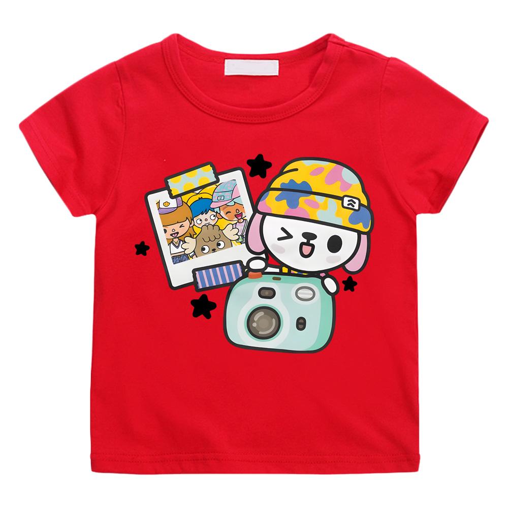 Toca Boca Merch Kawaii Cotton T-shirts Short Sleeve Boys Girls ChildrenT Shirt Casual Graphic Printing Clothes