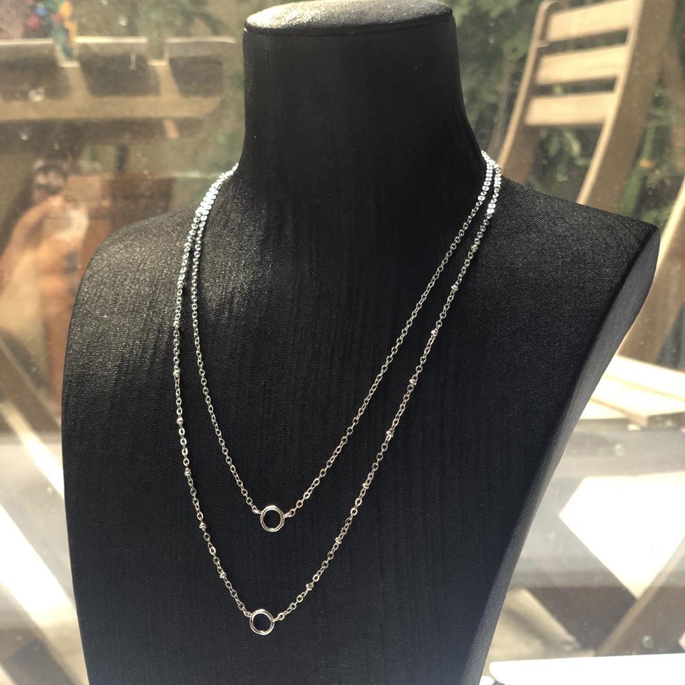 Charm Necklace Double Carriers,Spring Fashion Jewelry Europe 925 Silver Trendy Gift For Women Girls