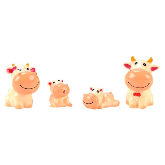 

4шт/набор корова семья DIY миниатюрный пейзаж орнамент сад бонсай украшения
