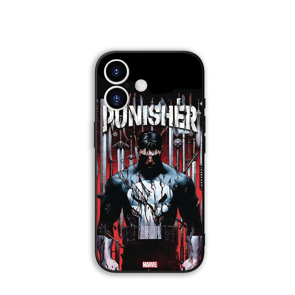 for Apple iPhone 16 15 14 Plus 13 12 Mini 17 Pro Max + ProMax 16E Air 15+ Phone Cover Case Marvel The Punisher Casing