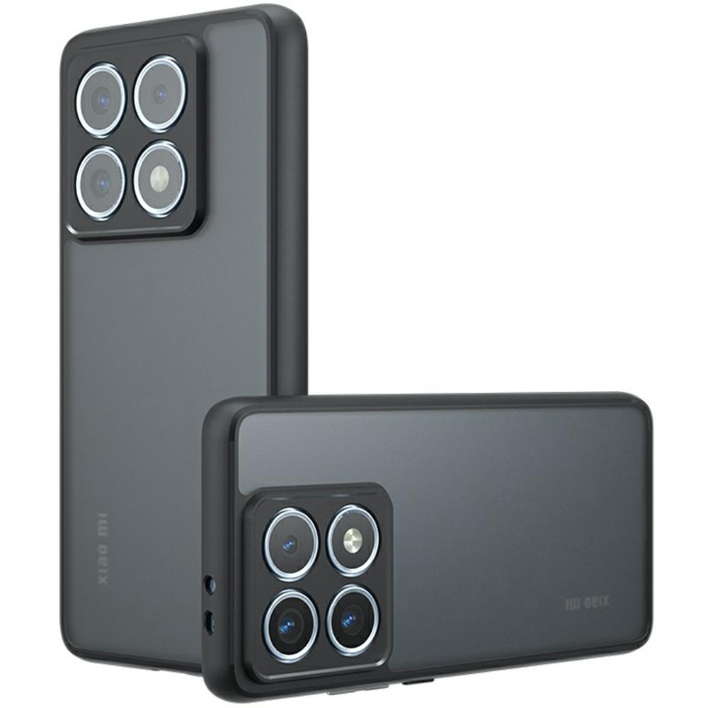 

For Xiaomi 14T Pro Case Skin-Touch TPU+PC Matte Phone Shell,Transparent Black A