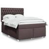 Vidaxl Letto Continentale Con Materasso, Marrone, Tessuto, 160X200 Cm