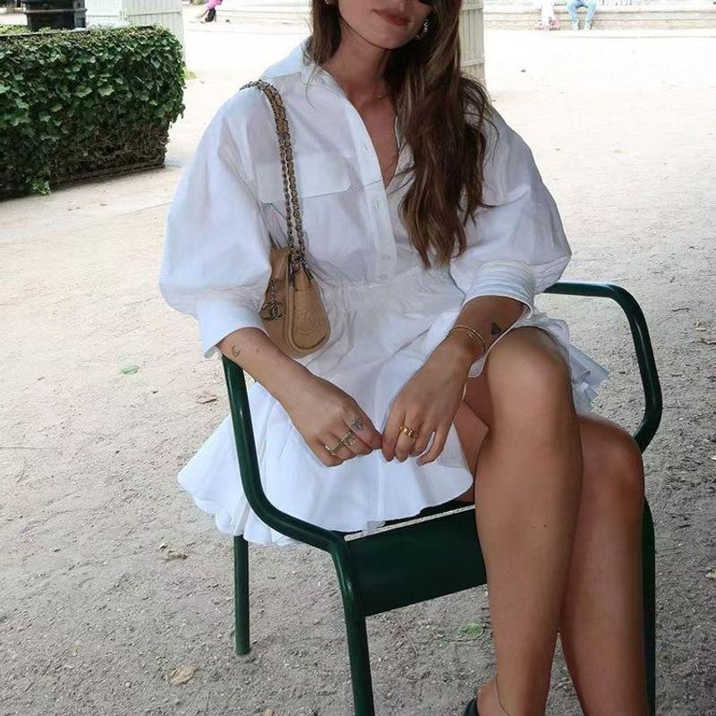 Fashion Style Fashion Elegant Silm Shirt Dress Fashionable Slim Fit Shirt Dress