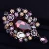 Elegant Retro Baroque Crystal Brooch for Women – Exaggerated Statement Accessory