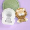 Cute Lion Silicone Candle Mold 3D Sitting Lion King Animal Soap Paste Resin Cement Casting Mold DIY Chocolate Ice Baking Tool