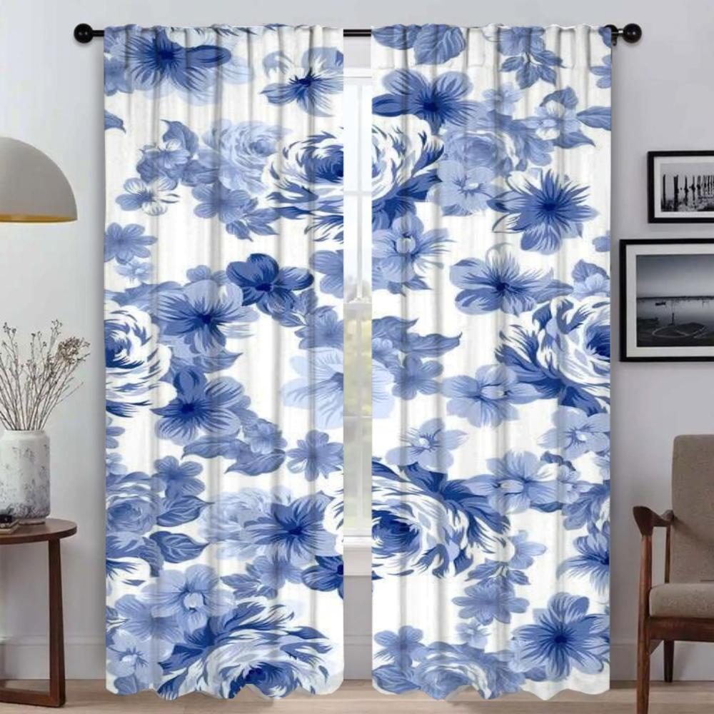 

Цветы Домашний интерьер Шторы 2 шт Элегантные шторы для комнаты для камеры Перегородка Тюль для спальни Затемняющие шторы Шторы W50xH70cmx2pcs-CL