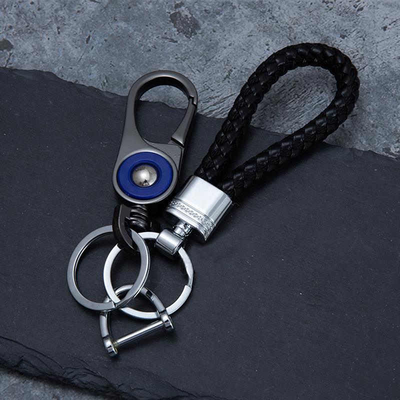 Men's High-End Woven Rope Keychain: Anti-Lost Key Ring for Cars & Motorcycles