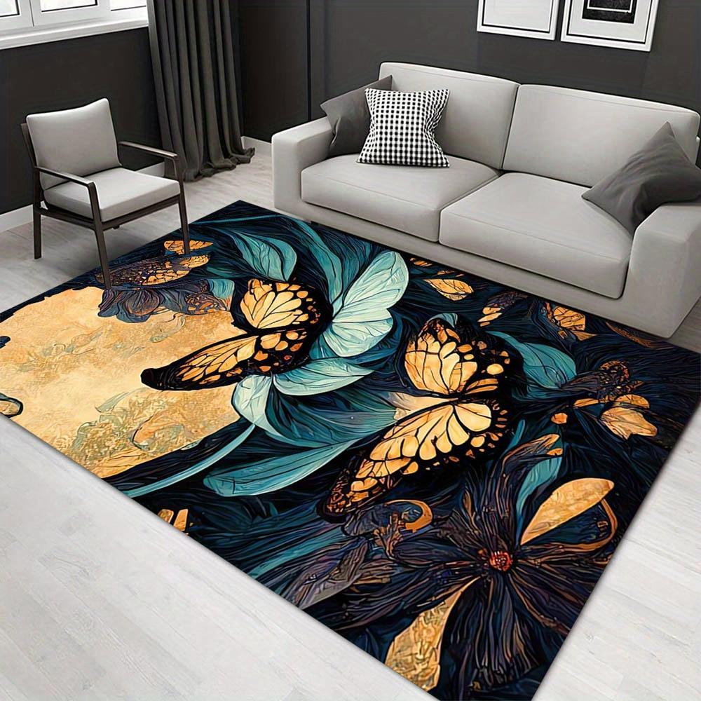 

1pc 1706006694Pattern Carpet, Area Rug For Living Room Bedroom Room Bed Chair Laundry Entryway Corridor Yard Non-slip Outdoor Camping Rug Fl 60cm by 90cm