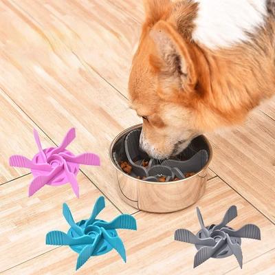 Animal de companie anti sufocare câine spirală hrănire lentă boluri cu hrană pentru câini inserție de vase cu ventuză antialunecare anti înghițire pentru animale de companie previne obezitatea Suppl