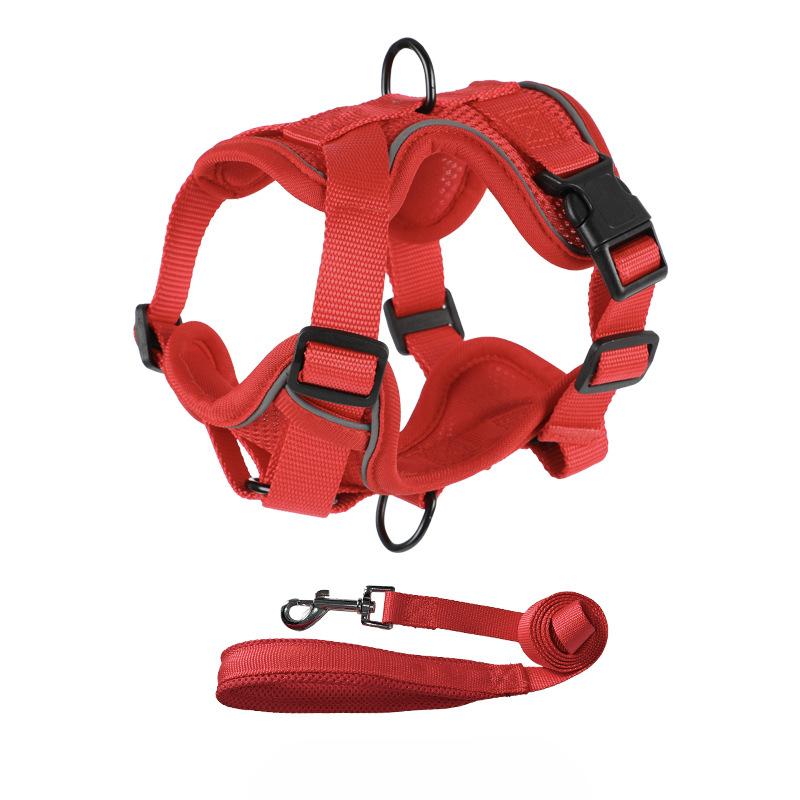 Pet Chest Strap Chest Back Vest Leash Dog Leash Reflective Anti Breaking Breathable Small and Medium Sized Dog Leash