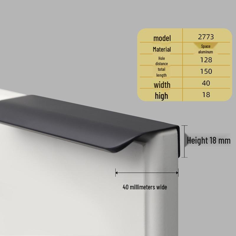 Oukali Curved Invisible Edge Aluminum Cabinet and Wardrobe Handle