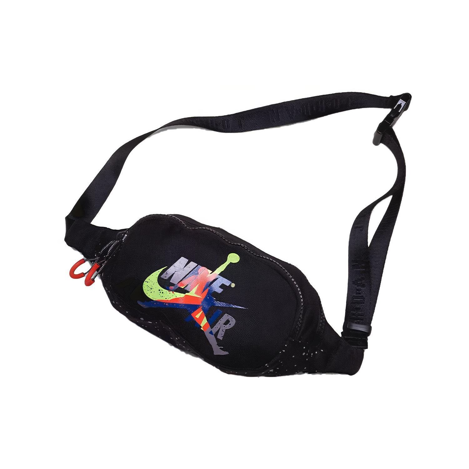 Jordan Colorful Logo Splash Polyester Crossbody Chest Bag Unisex bags Black 9A0260-407 Black