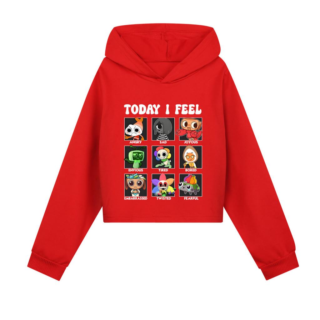 5405 Barn Flickor Dandy World Tryckta Ytterkläder Långa Ärmar Huvtröjor