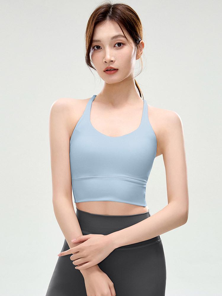 Women's Summer Yoga Vest: Shockproof Sports Bra with Stylish Back Design for Fitness and Running.