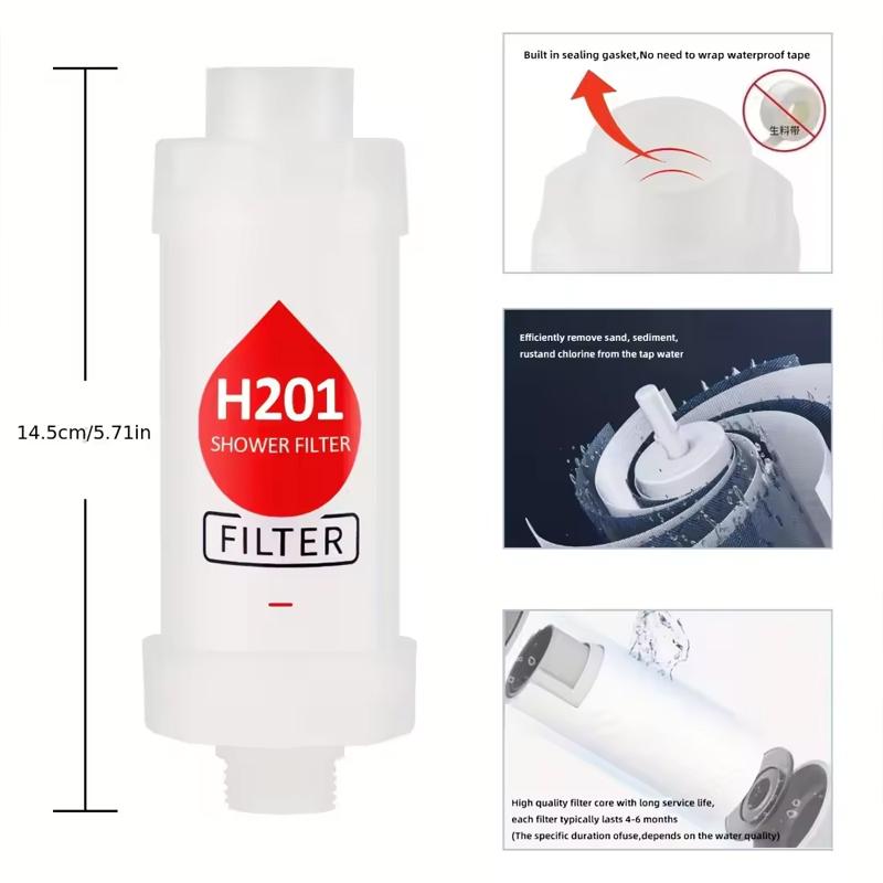 Shower Head Filter Bathroom Accessories Hard Water Filter Vitamin C Replacement Cartridge Remove Chlorine Fluoride Heavy Metals