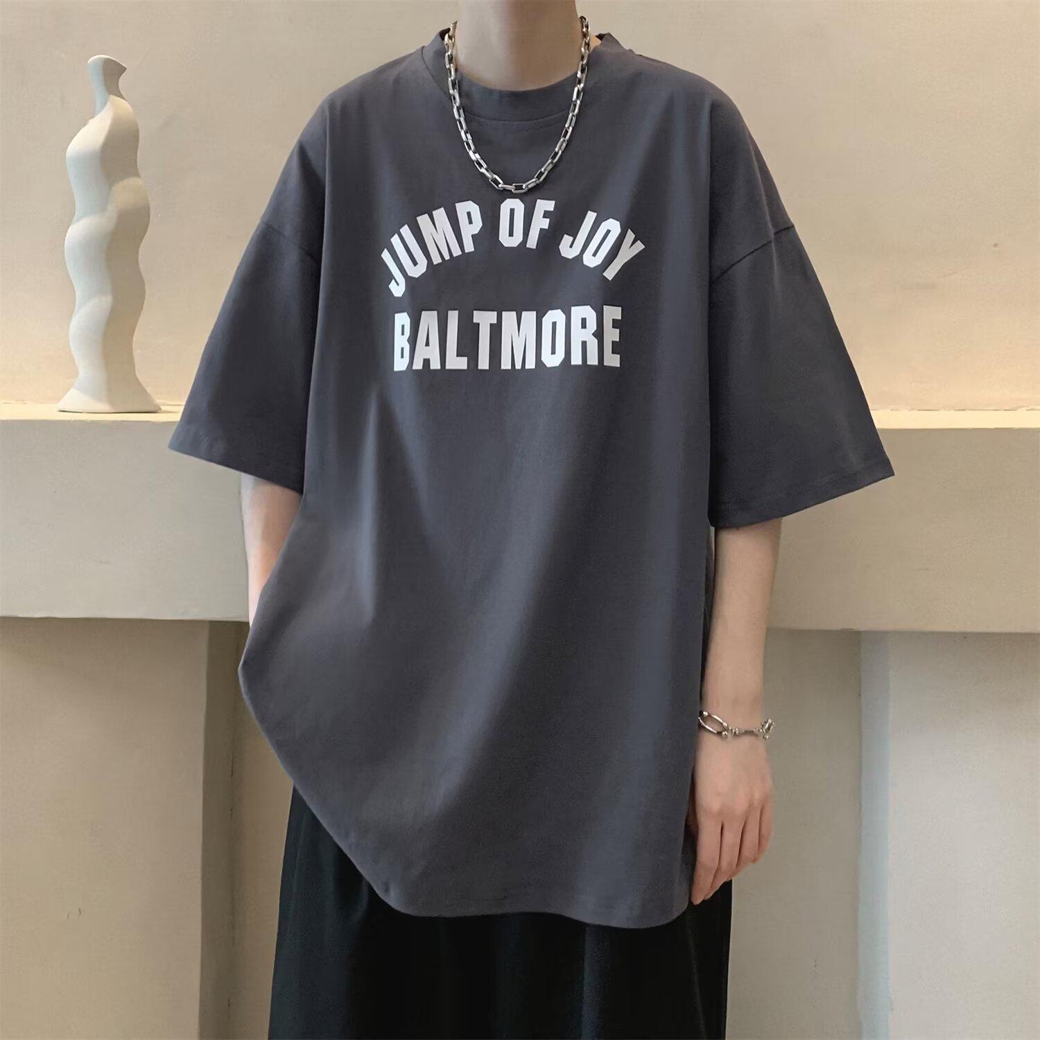 Американская футболка с короткими рукавами мужская модная брендовая летняя новая свободная футболка с круглым вырезом модная повседневная футболка с короткими рукавами для улицы 3XL 2470₽