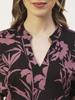 Moomaya Printed V-Neck Long Tops For Women, Short Sleeve Regular Fit Shirt