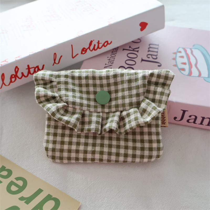 Mini Sanitary Napkin Pad Pouch  Flip Clutch Card Holder Wallet Student Card Holder ID Document Organizer Case Purse