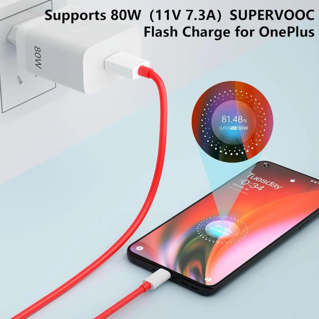 80W 100W Type C USB SUPERVOOC 2.0 hurtigladekabel for OnePlus 9R 10 Pro 10R 11 11R 12 13 Nord 2T 3 CE 2 3 Lite N300 Ace 2 2V
