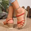 Wedges Women Mid Heels Slippers Summer 2025 New Shoes Fashion Casual Flip Flops Designer Slingback Sandals Beach Sandalias Mujer