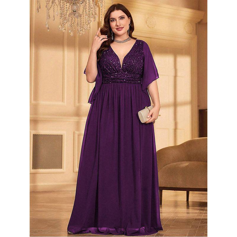

Вечернее платье для вечеринки большого размера, длинное платье, 3XL Purple Blue XXXL
