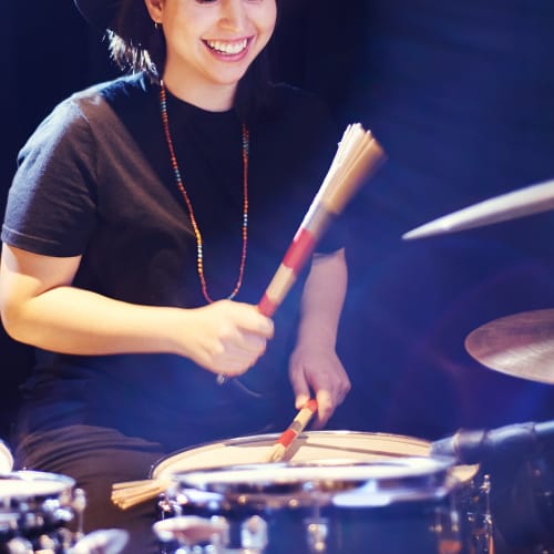 Vaorwne 1 Pair of Drum Brushes, Retractable Wire Brushes, Drumstick Brushes + 1 Pair of Rod Drum Brush Sticks, Drumstick Set