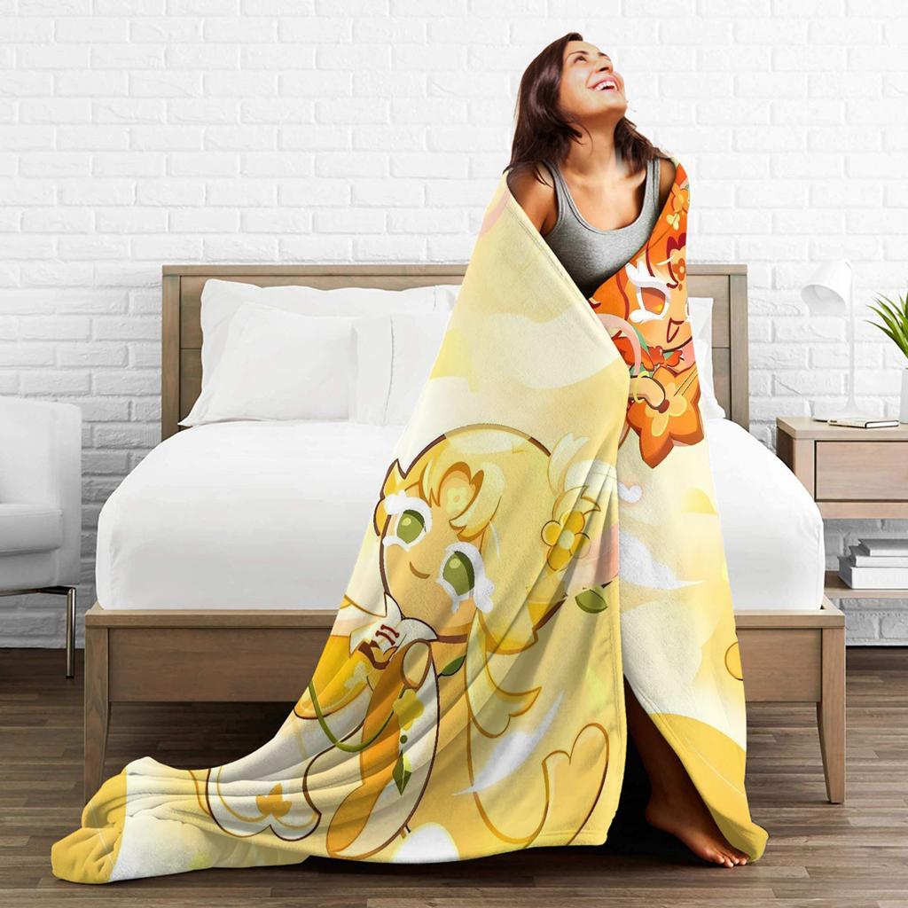 Cookie Run Kingdom Game Blanket Soft Warm Novelty Plush Throw Blanket For Couch Chair Picnic Flannel Bedspread Bed Cover