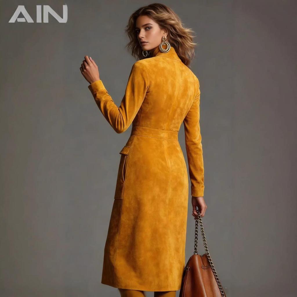 European & American Women's Slim-fit Zipper Lapel Long-sleeve Dress - 2026 Fashion Collection