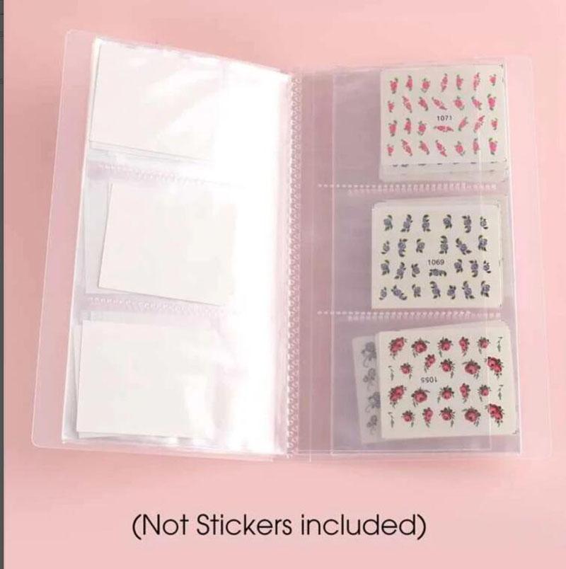 Clear Nail Sticker Storage 20/120 slots Nails Stickers Storage Book Nail Water Decals Holder Orgnizer Manicure Nail Art Tools
