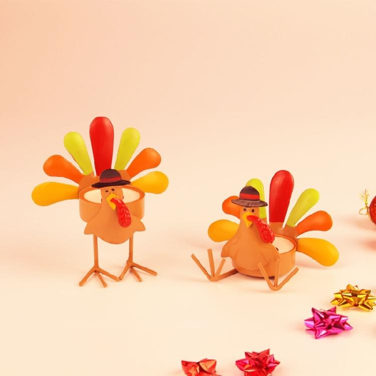 Thanksgiving Turkey Tea Light Candle Holder for Fall Thanksgiving Table Home