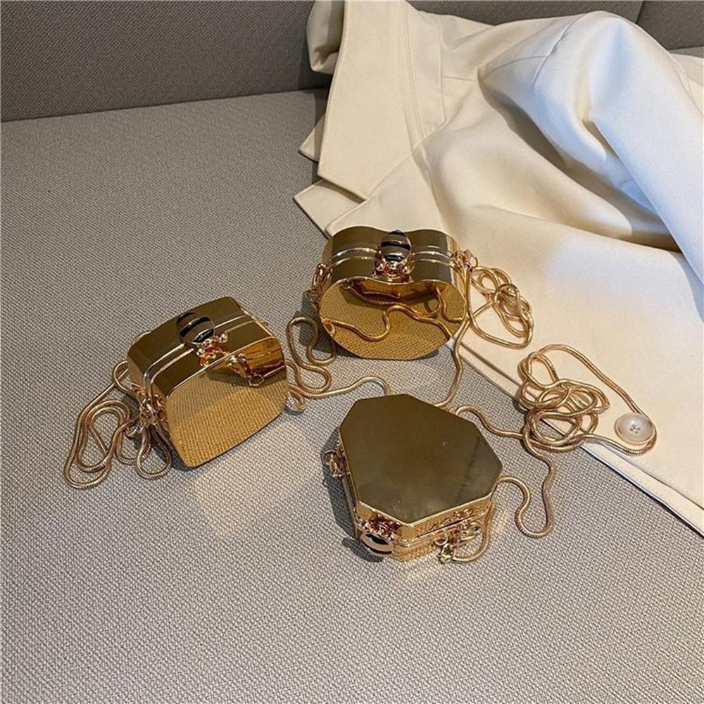 Womens Bags Metal Fashion Mini Square Bags 2023 Glossy Acrylic Chain Shoulder Crossbody Bags Small Headphone Evening Bags